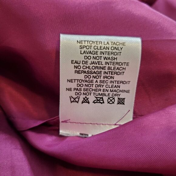 American Retro Paris Silk Curtains Skirt Size 40 Purple Beaded Scalloped Womens - Picture 13 of 13